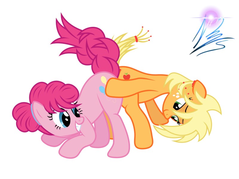 applejack and pinkie pie (friendship is magic and etc) created by nightmaremoons
