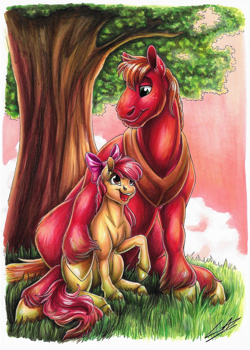 apple bloom and big macintosh (friendship is magic and etc) created by lupiarts