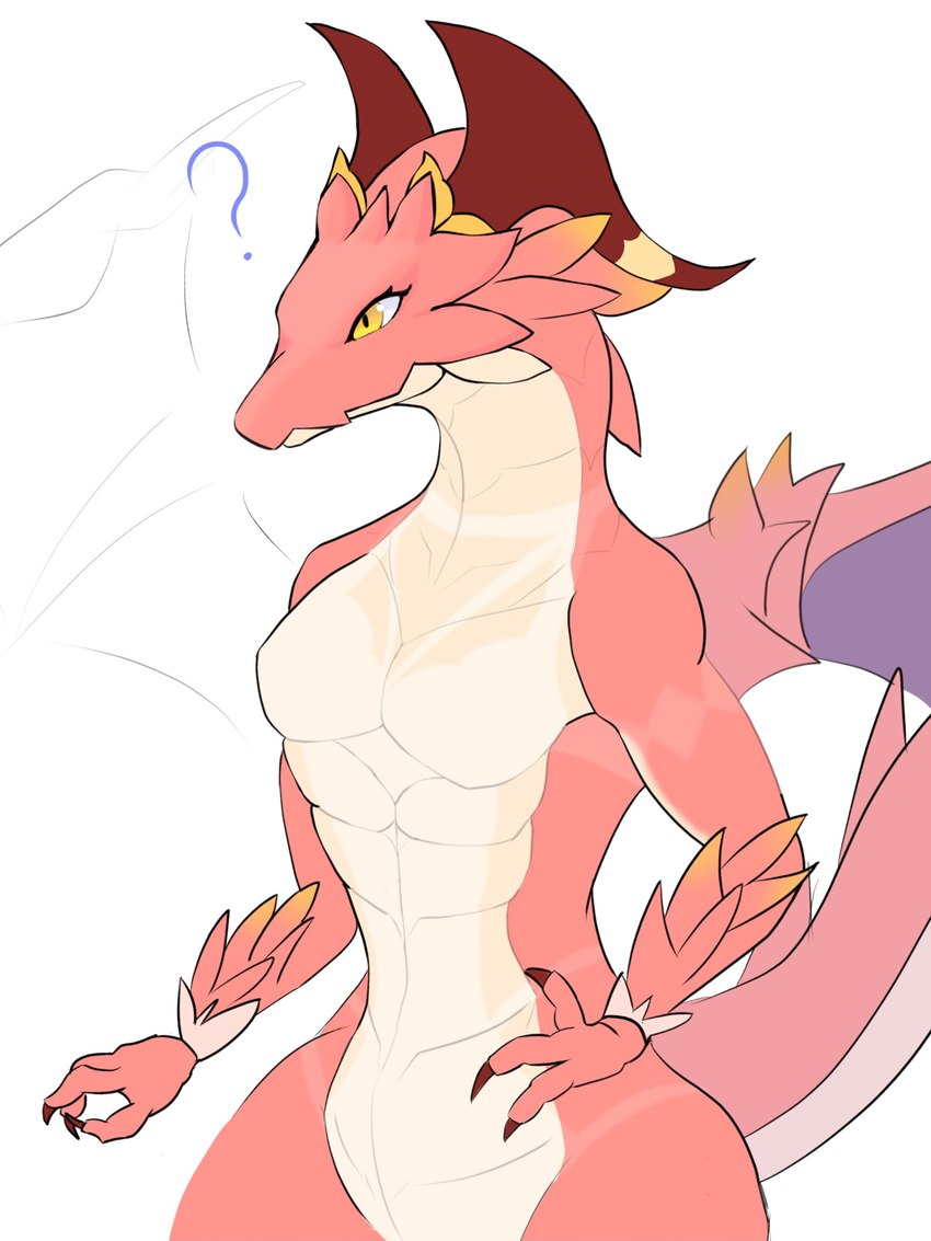 anthro breasts claws female horn membrane_(anatomy) membranous_wings red_body red_scales scales simple_background smile solo tail white_body wings konayu_craft cygames dragalia_lost mythology nintendo brunhilda_(dragalia_lost) dragon mammal mythological_creature mythological_scalie scalie 2021 digital_media_(artwork) hi_res