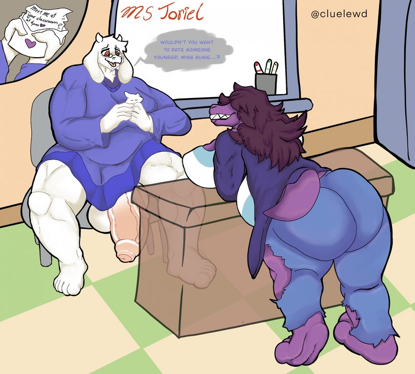susie and toriel (undertale (series) and etc) created by cluelewd