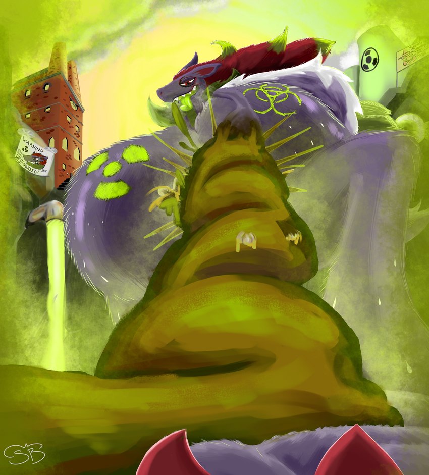 buried fart feces gas industrial male male/male nuclear painting toxic waste smearglebelly_(artist) zorojack nintendo pokemon jack_(zorojack) sal_(smearglebelly) generation_5_pokemon pokemon_(species) zoroark absurd_res digital_media_(artwork) hi_res