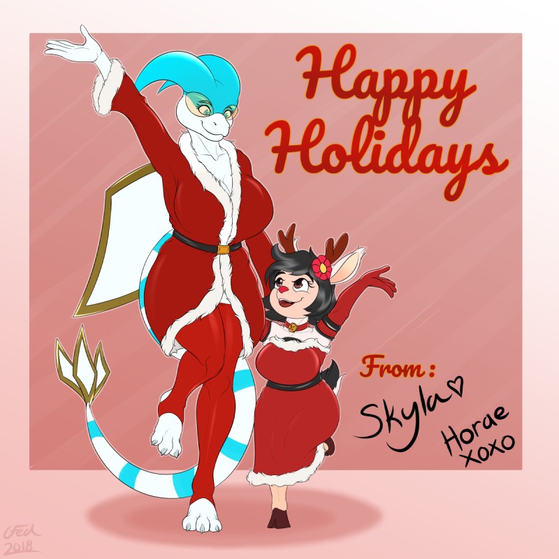 horae deerling and skyla the flygon (christmas and etc) created by c-fed