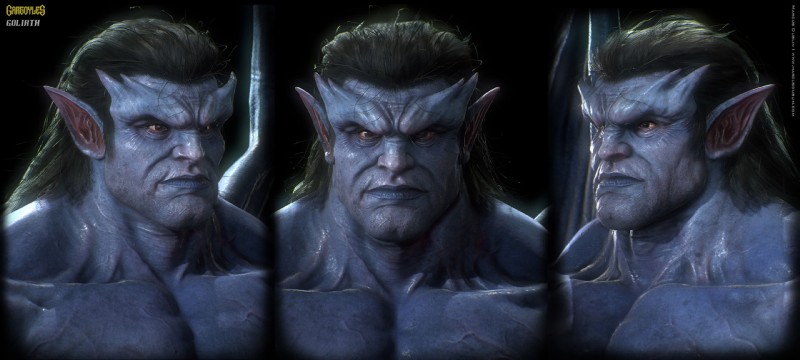 big_muscles blue_lips clothed clothing hair humanoid_pointy_ears lips long_hair male muscular muscular_humanoid muscular_male not_furry pecs pointy_ears solo topless vein veiny_muscles marcus_dublin disney gargoyles goliath_(gargoyles) humanoid 3d_(artwork) digital_media_(artwork) hi_res