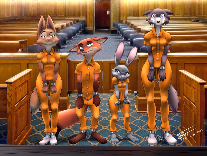 diane foxington, judy hopps, juno, and nick wilde (the bad guys and etc) created by taka studio