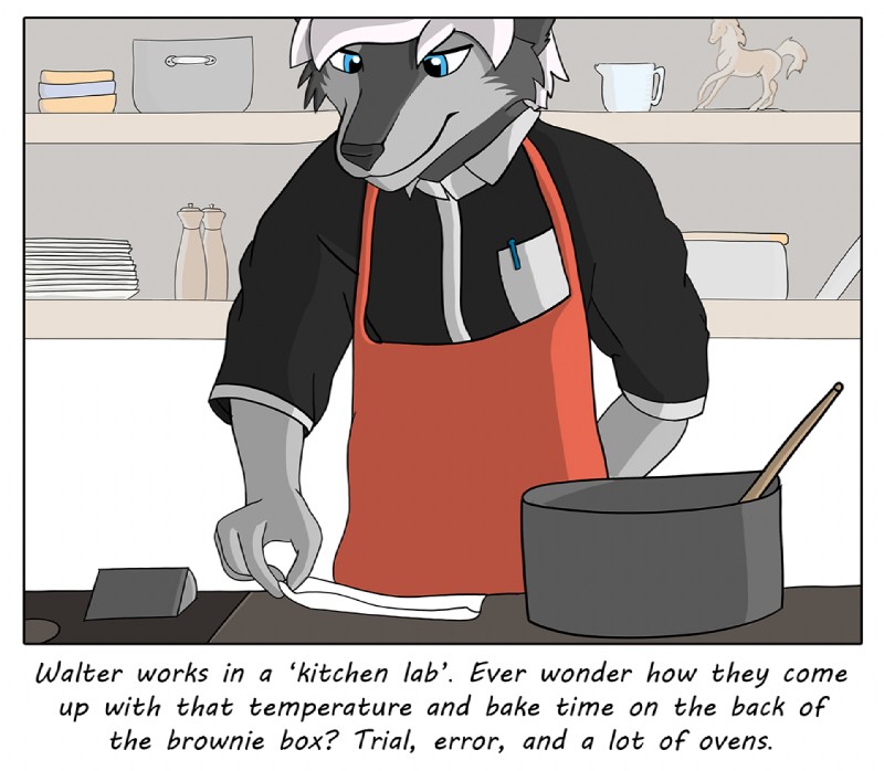 blue_eyes cooking male text colrblnd duzt measureup walter_moss alaskan_malamute canid canine canis domestic_dog mammal nordic_sled_dog spitz comic english_text