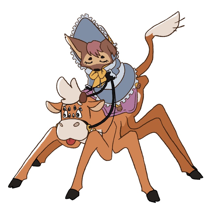 blep clothing duo female feral male multi_eye multi_leg multi_limb tongue tongue_out young unknown_artist prostokvashino tama-tama arachnid arthropod bovid bovine cattle hybrid mammal spider 1:1