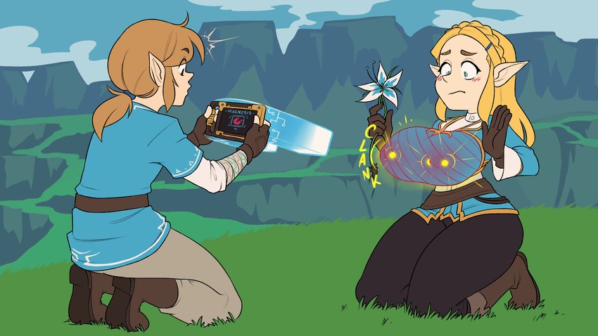 link and princess zelda (the legend of zelda and etc) created by agal1502