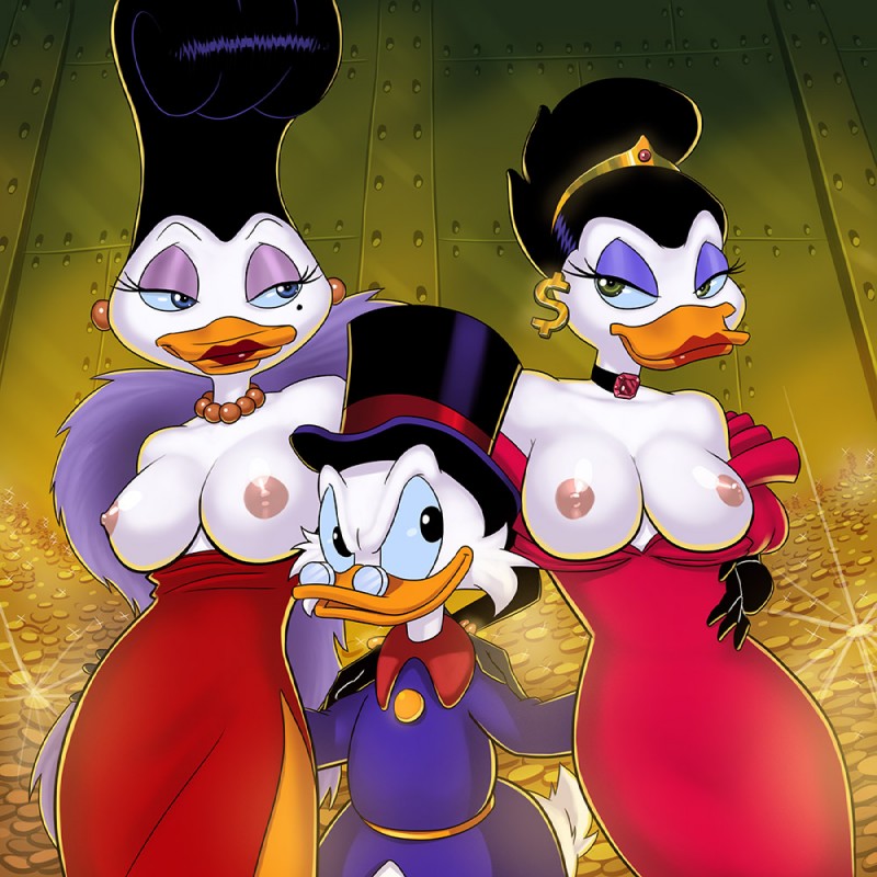 featherika von strangeduck, millionara vanderbucks, and scrooge mcduck (ducktales (1987) and etc) created by sunsetriders7