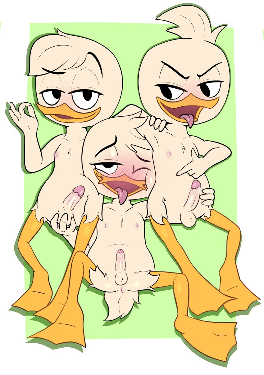 anus ball_grab balls blush butt genitals group male male/male nipples nude penis simple_background small_penis tongue tongue_out trio young limettin disney ducktales ducktales_(2017) dewey_duck huey_duck louie_duck anatid anseriform avian bird duck absurd_res hi_res brother_(lore) brothers_(lore) incest_(lore) sibling_(lore)