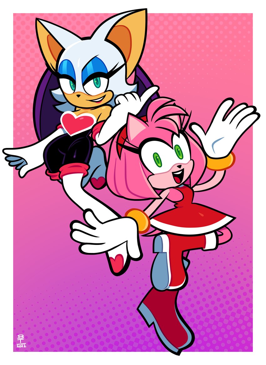 anthro blue_eyeshadow clothing duo eyeshadow female fur gloves green_eyes handwear makeup pink_body pink_fur white_body white_fur wazzaldorp sega sonic_the_hedgehog_(series) amy_rose rouge_the_bat bat eulipotyphlan hedgehog mammal 2022 absurd_res hi_res