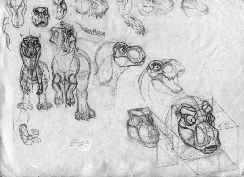 female feral male study windpaw project_dynoid dinosaur prehistoric_species reptile scalie theropod tyrannosaurid tyrannosauroid tyrannosaurus tyrannosaurus_rex monochrome