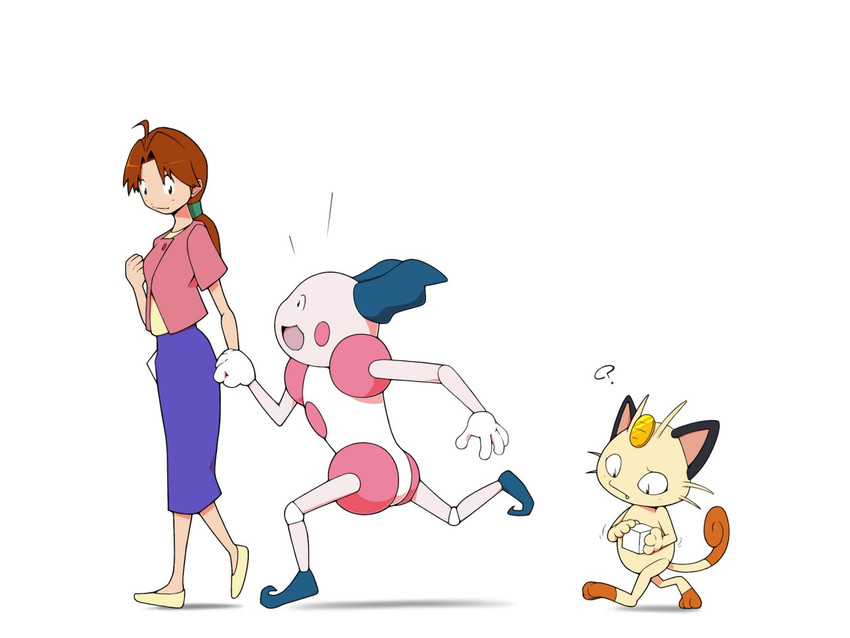 anthro box container female group looking_down simple_background smile white_background nken nintendo pokemon delia_ketchum mimey_(pokemon) generation_1_pokemon human humanoid mammal meowth mr._mime pokemon_(species) 2017 4:3