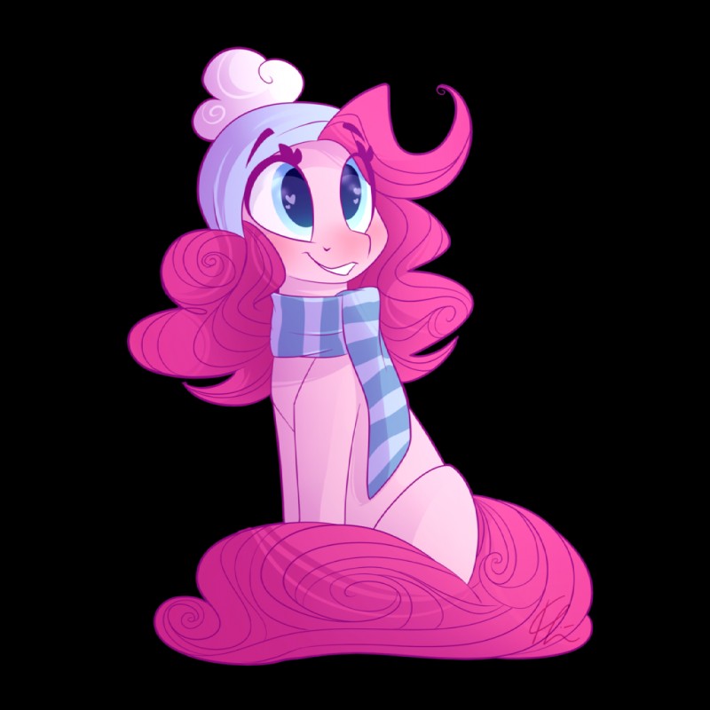 blue_eyes female feral hair heart_eyes heart_symbol pink_hair scarf simple_background solo transparent_background winter_hat lolepopenon friendship_is_magic hasbro my_little_pony pinkie_pie_(mlp) earth_pony equid equine horse mammal pony 1:1 2015 alpha_channel