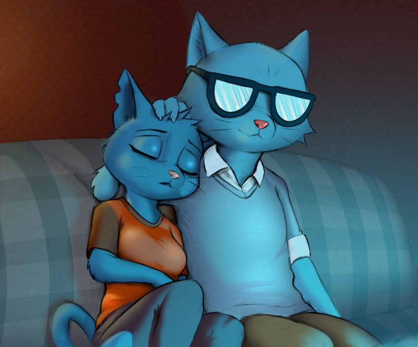 mae borowski and stan borowski (night in the woods) created by bluedraggy, s1m, and third-party edit