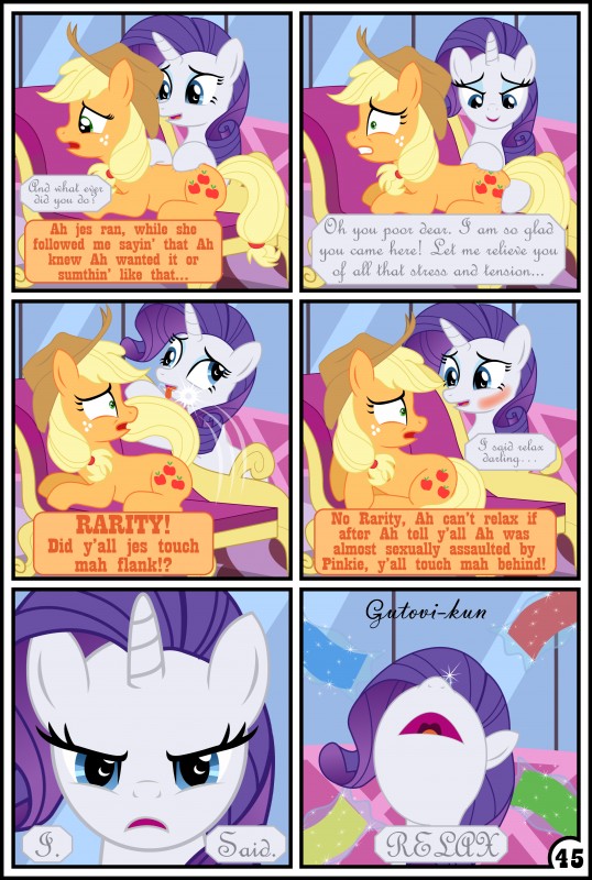 applejack and rarity (friendship is magic and etc) created by gutovi-kun