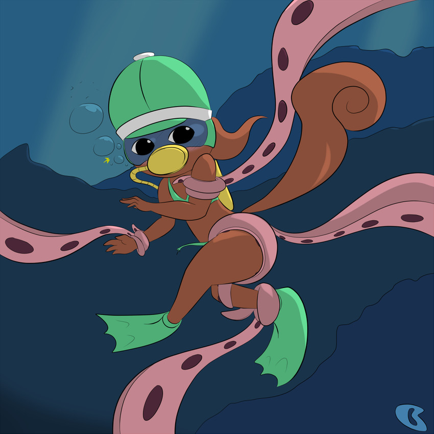 anthro bikini blush bubble clothing diving_mask eyewear female goggles mask scuba scuba_fins solo swimming_goggles swimwear tentacles torn_clothing two-piece_swimsuit underwater underwater_scenery water davidsanchan hanna-barbera secret_squirrel_show penny_squirrel mammal rodent sciurid tree_squirrel 1:1 2015