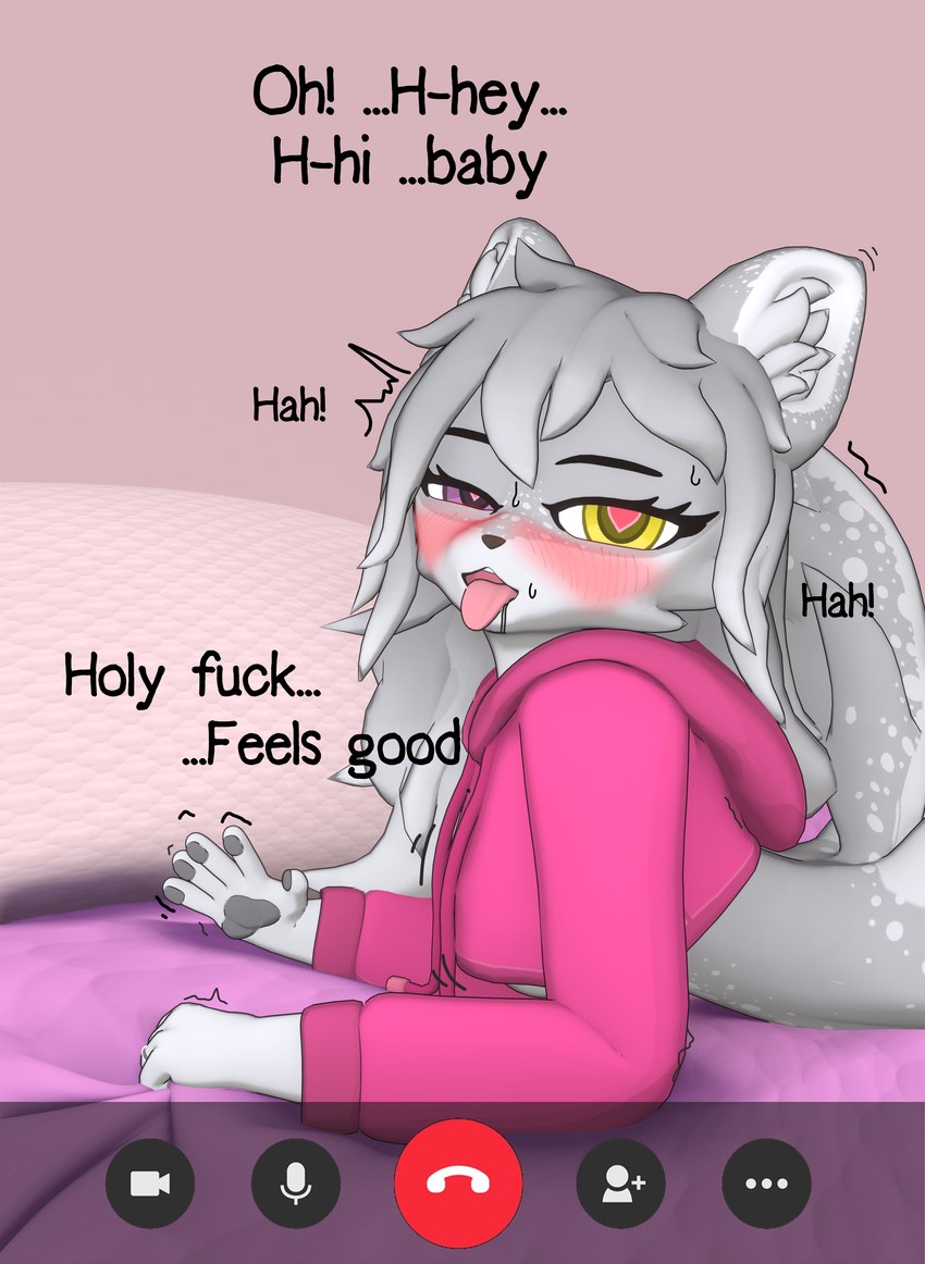 ahegao anthro blush bodily_fluids breasts cheating_wife clothed clothing cuckold dialogue digit_ring female from_behind_position fucked_silly fur hair heart_eyes heart_symbol infidelity jewelry looking_at_viewer looking_pleasured motion_lines offscreen_character offscreen_sex open_mouth profanity ring sex solo sweat sweatdrop tail text video_call wedding_ring white_body white_fur nolanhaldam blender_eevee kaya_the_vixen canid canine fox mammal true_fox 3d_(artwork) absurd_res blender_(artwork) digital_media_(artwork) english_text hi_res