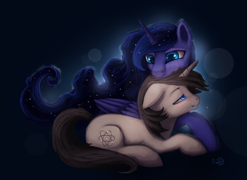 fan character and princess luna (friendship is magic and etc) created by photonoko