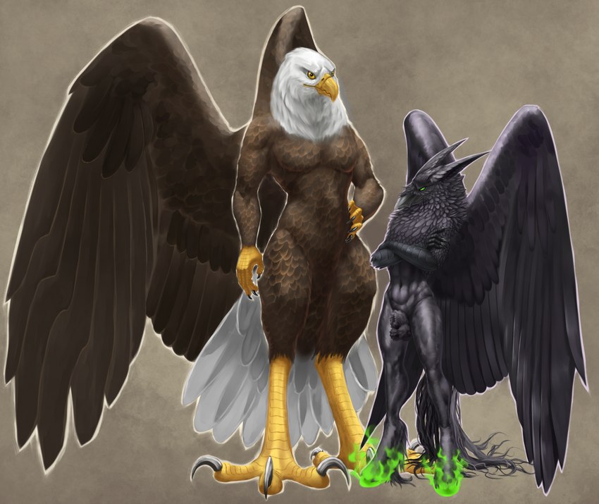 animal_genitalia anthro athletic avian_butt avian_feet beak big_feet black_beak black_body black_feathers black_fur black_hair black_scales brown_body brown_feathers colored_fire cosmic_horror crossed_arms duo equine_genitalia fanged_beak feathered_ears feathered_wings feathers feet femboy fiery_eyes fire fur genitals green_eyes green_fire hair hand_on_hip hooves horse_tail looking_at_viewer male male/male scales sheath size_difference slim tail tail_feathers talon_hands talons toes white_body white_feathers wings yellow_beak yellow_body yellow_eyes yellow_scales dsw7 european_mythology greek_mythology mythology alcander pentazer accipitrid accipitriform avian bald_eagle bird corvid corvus_(genus) eagle equid equine hippogriff horse mammal mythological_avian mythological_creature mythological_equine oscine passerine raven sea_eagle equine_sheath 2022 absurd_res hi_res