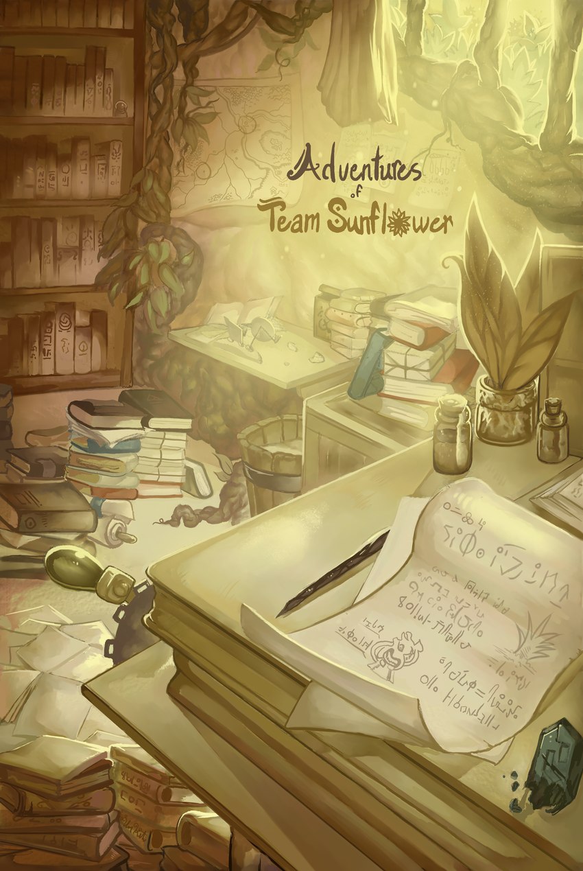 blue_book book bookshelf bottle bucket container day detailed_background furniture glass glass_container inside leaf light map name_drop paper pen plant red_book sunlight text water wooden_bucket zero_pictured umikit nintendo pokemon pokemon_mystery_dungeon spike_chunsoft 2015 absurd_res comic cover cover_art cover_page digital_media_(artwork) english_text hi_res unknown_language