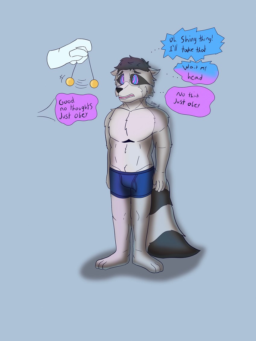 anthro clothing duo hypnosis male mind_alteration mind_control pendulum ringed_eyes solo_focus speech_bubble text thought_corruption underwear unoriginaldoggo 3:4 english_text hi_res