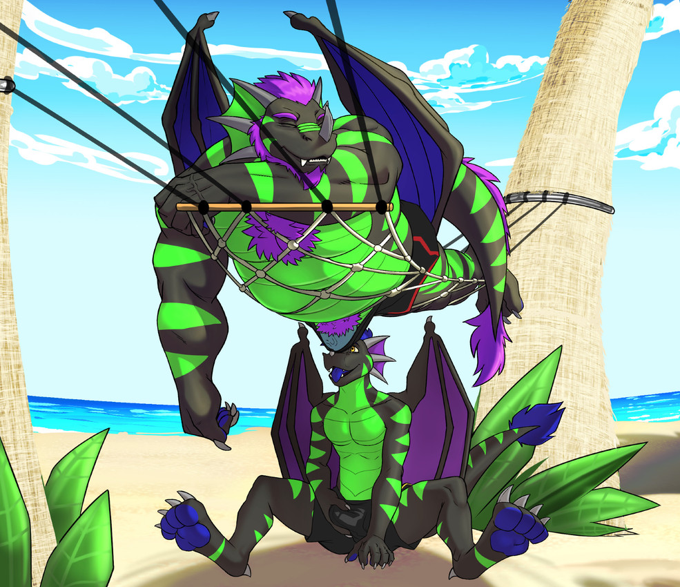 age_difference anthro anthro_on_anthro barazoku beach beard belly biceps big_bulge big_muscles big_penis body_hair bulge bulge_on_face chest_hair claws clothing cloud day digitigrade duo eyes_closed facial_hair frill_(anatomy) genitals hair hammock horn huge_muscles humanoid_genitalia humanoid_penis leaf lying male male/male mature_anthro mature_male musclegut muscular muscular_anthro muscular_male on_front open_mouth open_smile outside palm_tree pawpads pecs penis penis_base plant pubes sand scales seaside sex shadow sitting size_difference sky sleep_sex sleeping smile swimming_trunks swimwear teeth tongue tongue_out tree vein water wings seyrmo european_mythology mythology crome zach_(crome) dragon mythological_creature mythological_scalie scalie western_dragon hi_res father_(lore) father_and_child_(lore) father_and_son_(lore) incest_(lore) parent_(lore) parent_and_child_(lore) parent_and_son_(lore) son_(lore)