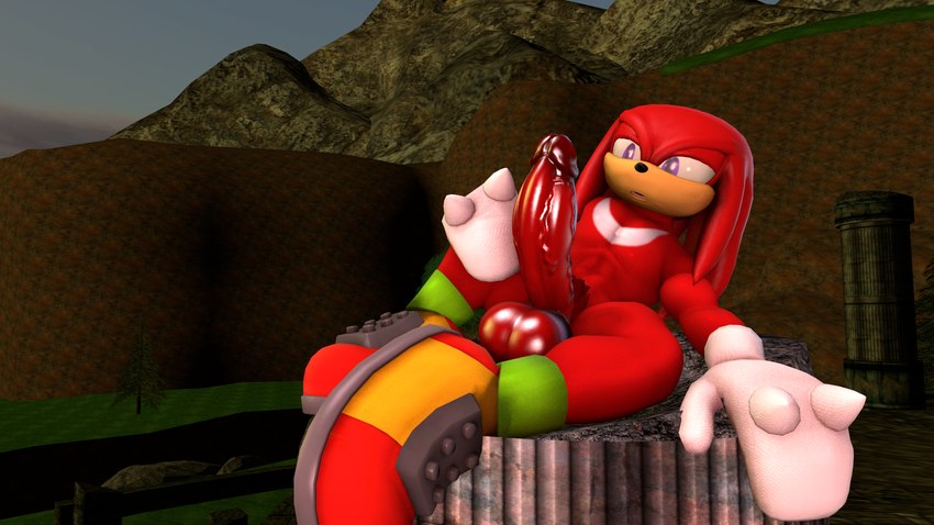 angel_island anthro balls big_balls big_penis clothing erection footwear fur genitals gloves handwear lounging male muscular muscular_male nude outside penis purple_eyes red_body red_fur ruins shoes solo neotaurus sega sonic_the_hedgehog_(series) knuckles_the_echidna echidna mammal monotreme 16:9 2021 3d_(artwork) digital_media_(artwork) hi_res widescreen