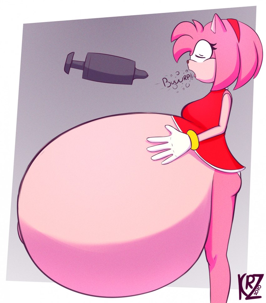 air_inflation air_pump belly belly_inflation big_belly burping clothing dress female gloves handwear holding_belly huge_belly hyper hyper_belly inflation inflation_fetish navel outie_navel panties pink_body red_clothing solo underwear white_clothing smotrilla sega sonic_the_hedgehog_(series) amy_rose eulipotyphlan hedgehog mammal 2020 cel_shading hi_res shaded