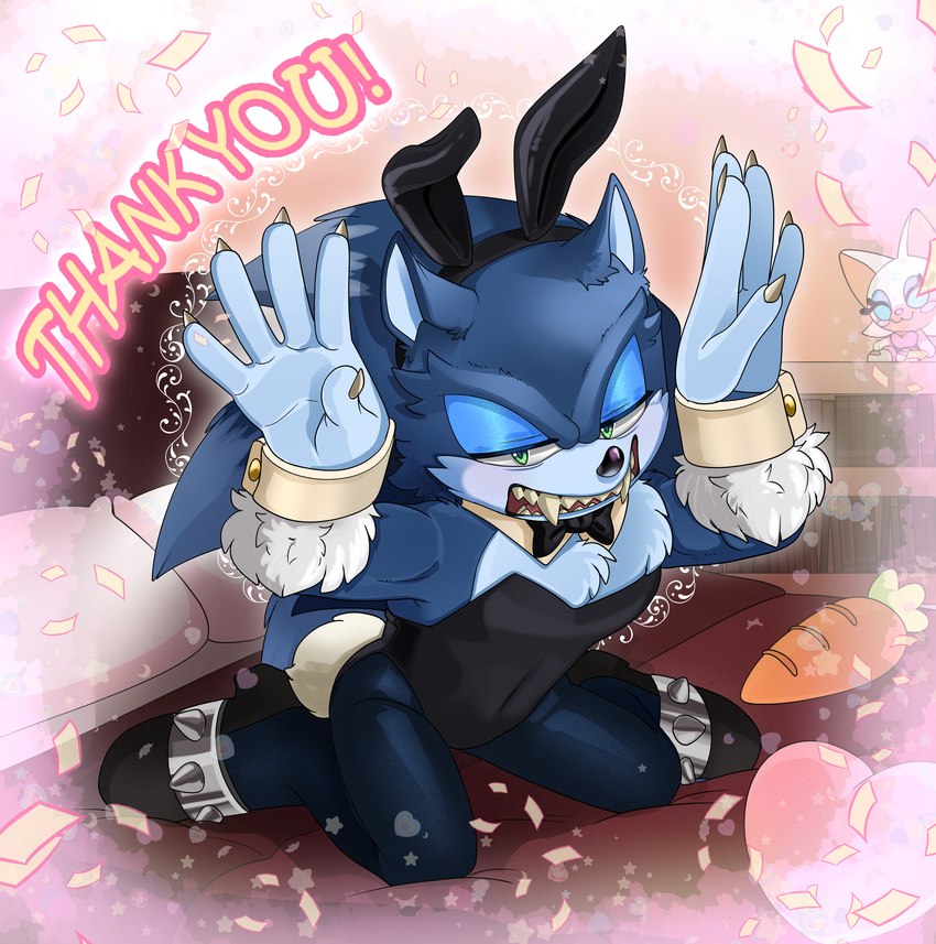 bed bunny_costume clothed clothing cosplay costume crossdressing fake_ears furniture leggings legwear leotard male sharp_teeth solo teeth tusk_nx sega sonic_the_hedgehog_(series) sonic_unleashed sonic_the_hedgehog sonic_the_werehog eulipotyphlan hedgehog mammal werecreature wereeulipotyphlan werehog absurd_res hi_res