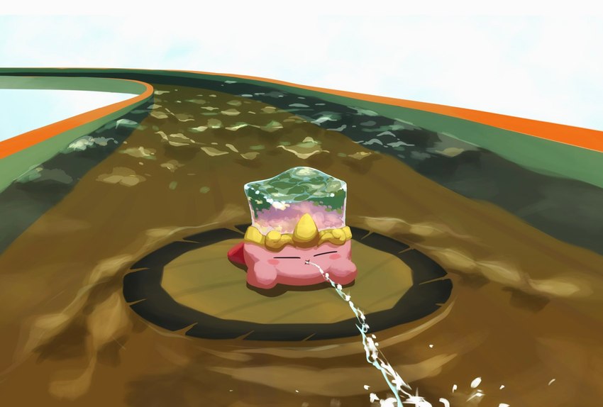 kirby and water kirby (super mario sunshine and etc) created by v1x1w