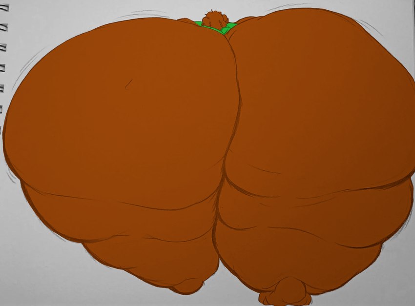 big_butt brown_body brown_fur butt female fur hair huge_butt hyper hyper_butt overweight short_hair thick_thighs view_from_back walking wide_hips wobble eos9 third-party_edit bear mammal color_edit colored hi_res