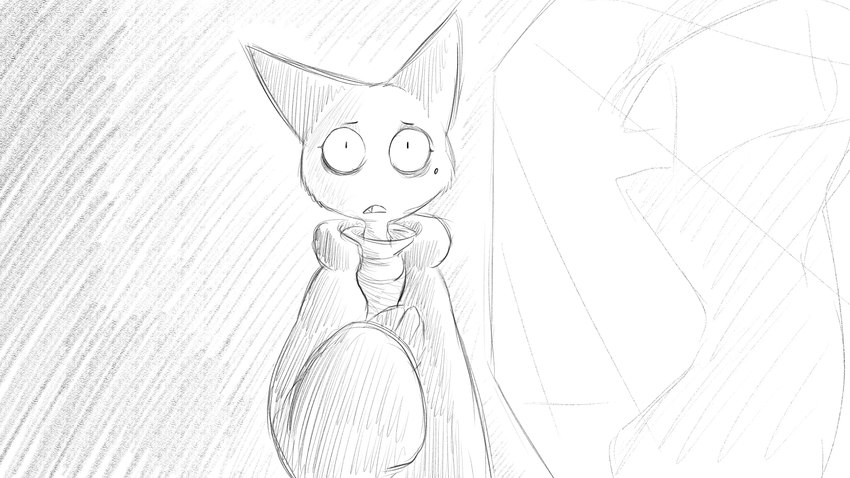 anthro clothed clothing clothing_store constricted_pupils female hand_on_chest markings mole_(marking) puffy_jacket pupils small_pupils solo store sweater topwear turtleneck window dragonweirdo animal_crossing nintendo olivia_(animal_crossing) domestic_cat felid feline felis mammal 16:9 dialogue_in_description greyscale hi_res monochrome story story_in_description widescreen