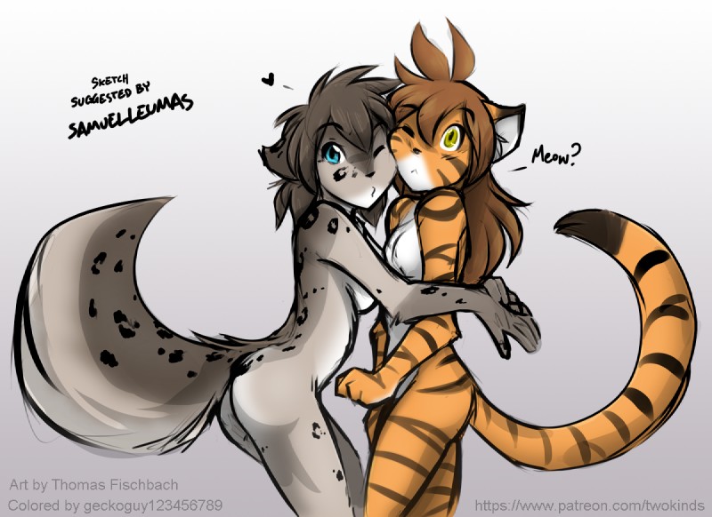 flora and kathrin vaughan (twokinds and etc) created by geckoguy123456789, third-party edit, and tom fischbach