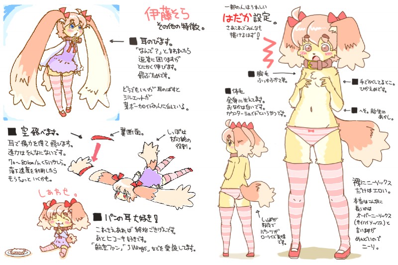 alternative_fashion anthro blush bottomwear bow_panties bow_underwear breasts brown_eyes butt clothed clothing covering covering_breasts dress eating female j-fashion kemono legwear long_ears multiple_poses navel open_mouth panties pattern_bottomwear pattern_clothing pattern_legwear pattern_panties pattern_underwear pink_clothing pink_panties pink_underwear pose simple_background stockings striped_bottomwear striped_clothing striped_legwear striped_panties striped_underwear stripes surprise text topless underwear white_background kin-shun itou_sora canid canine canis domestic_dog mammal 3:2 digital_media_(artwork) japanese_text translated