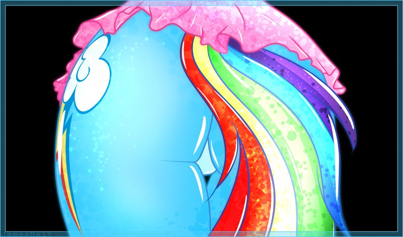 blue_body blue_border blue_fur border butt butt_shot cutie_mark female feral fur glistening hair multicolored_hair multicolored_tail rainbow_hair rainbow_tail simple_background solo sparkles tail transparent_background haltie friendship_is_magic hasbro my_little_pony rainbow_dash_(mlp) equid equine horse mammal pony 2013 absurd_res alpha_channel hi_res