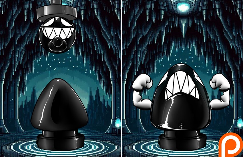 bullet buttplug male plug_(sex_toy) sex_toy transformation dragmon mario_bros nintendo animate_inanimate bullet_bill chain_chomp