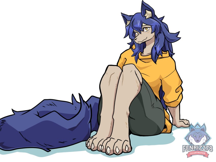 anthro black_nose blue_hair blue_tail bottomwear brown_body brown_fur clothed clothed_female clothing female female_anthro fur hair inner_ear_fluff shorts simple_background tail tuft white_background yellow_eyes fenriz278 mythology tsukiko_(rekidesu) canid canine mammal mythological_canine mythological_creature werecanid werecanine werecreature werewolf 4:3 hi_res