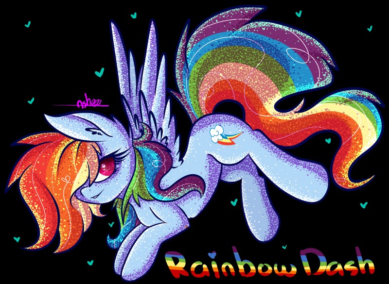 black_background blue_body blue_feathers cutie_mark eyelashes feathered_wings feathers female feral hair heart_symbol looking_at_viewer multicolored_hair red_eyes simple_background solo spread_wings text wings ashee friendship_is_magic hasbro my_little_pony mythology rainbow_dash_(mlp) equid equine horse mammal mythological_creature mythological_equine pegasus pony 2016 hi_res