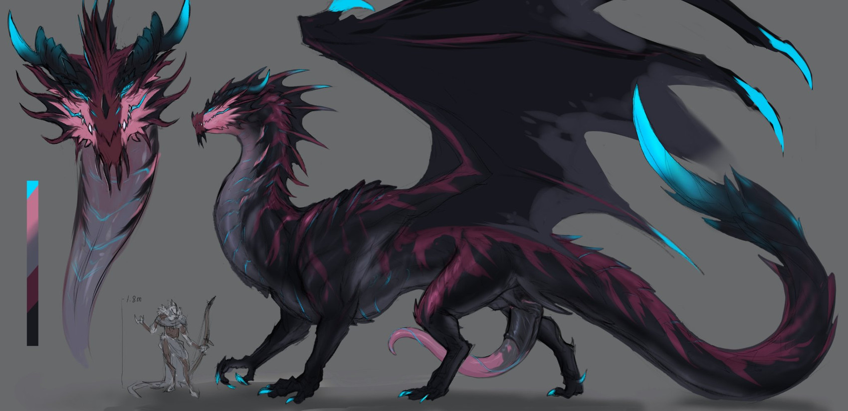 animal_genitalia animal_penis anthro big_penis black_body blue_claws blue_eyes blue_horn cetacean_genitalia cetacean_penis chart claws color_swatch dark_body digitigrade duo extreme_size_difference feral feral_focus genitals glowing glowing_claws glowing_eyes glowing_horn grey_background height_chart horn huge_penis larger_feral long_penis male penis red_body simple_background size_difference smaller_anthro solo_focus tapering_penis wings laobai european_mythology mythology bai_(laobai) dragon mythological_creature mythological_scalie scalie western_dragon colored_sketch hi_res model_sheet sketch