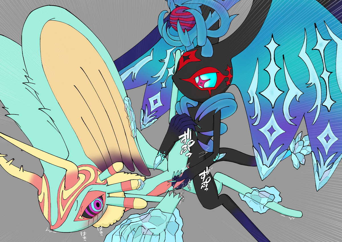 anal anal_penetration anthro antlers biped black_body black_sclera blush blush_lines chest_tuft countershading crystal digitigrade dipstick_tail duo eye_contact fluffy fluffy_tail fur genitals grey_background handjob handjob_while_penetrating head_wings horn huge_wings leg_glider_position looking_at_another looking_at_partner male male/male markings mouthless multicolored_body multicolored_eyes multicolored_fur neck_tuft one_leg_up orange_body orange_fur penetration penile penile_penetration penis penis_in_ass pink_eyes pink_penis pupils questionable_consent raised_leg restrained_arms restrained_legs sex simple_background spiked_tail spikes spikes_(anatomy) star_eyes tail tail_markings tan_body tan_fur tapering_penis teal_body teal_eyes teal_fur teal_sclera text thrusting tuft unusual_eyes unusual_wing_placement wings ahab_null kirby_(series) nintendo fecto_elfilis genwel_meteonelfilis alien chinchilla chinchillid mammal rodent starling_(kirby) 2025 absurd_res digital_drawing_(artwork) digital_media_(artwork) hi_res japanese_text brother_(lore) incest_(lore) sibling_(lore)