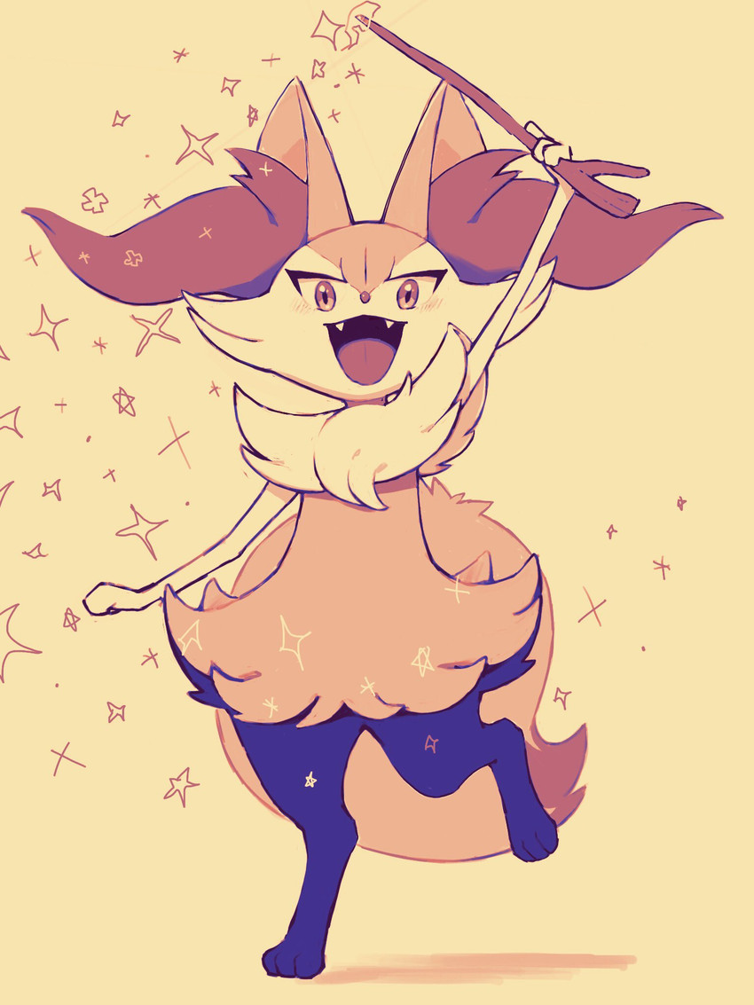 3_fingers 3_toes ambiguous_gender anthro arm_tuft black_body black_fur blush blush_lines cheek_tuft chest_tuft cute_fangs dipstick_tail facial_tuft fangs feet fingers fire fur holding_object inner_ear_fluff looking_at_viewer markings on_one_leg open_mouth open_smile orange_body orange_eyes orange_fur orange_nose semi-anthro shoulder_tuft simple_background smile solo sparkles standing stick tail tail_markings teeth toes tongue tuft white_body white_fur yellow_body yellow_fur 30clock nintendo pokemon braixen canid canine fox generation_6_pokemon mammal pokemon_(species) 2021 hi_res monochrome sepia