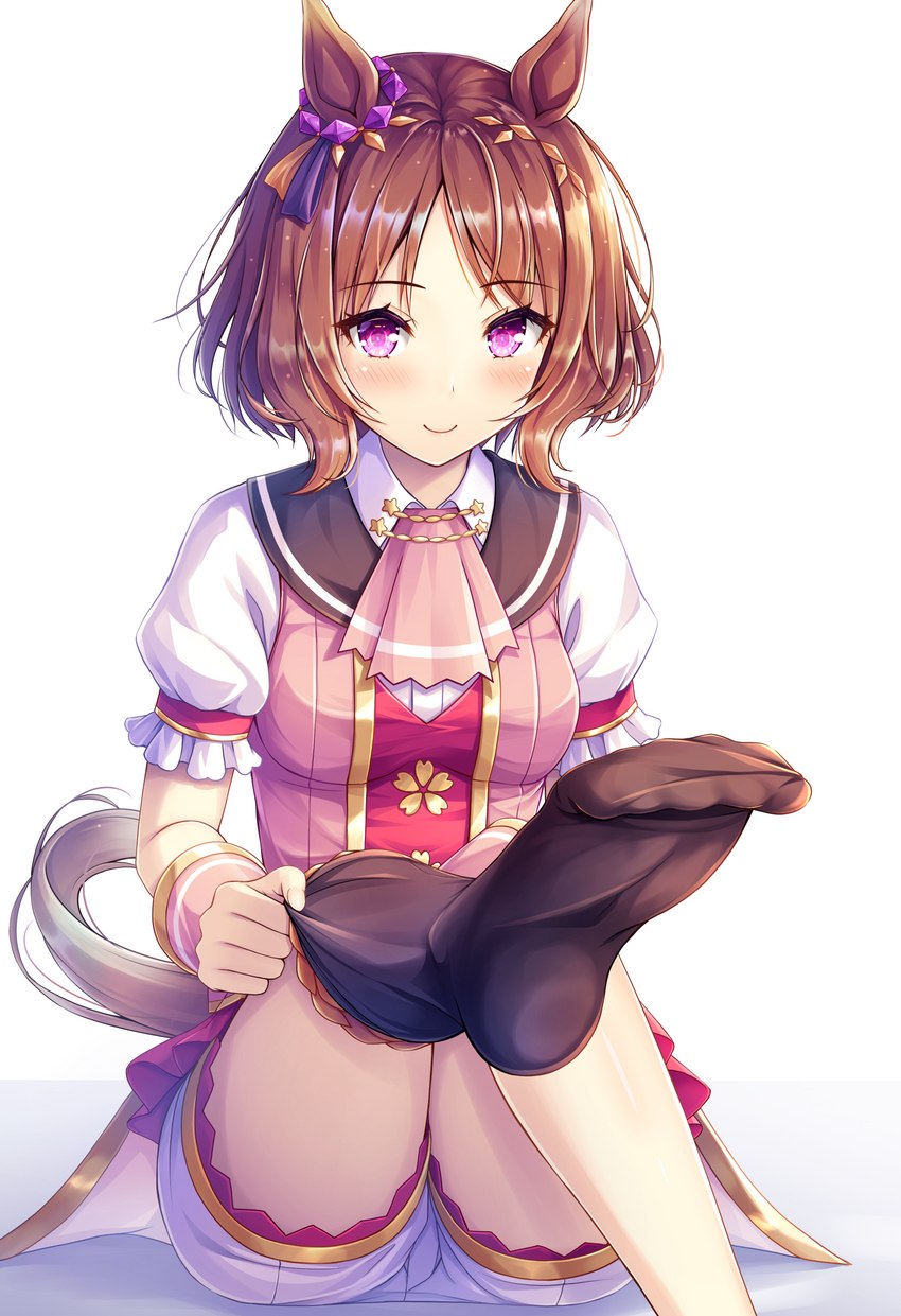 bottomwear breasts brown_hair clothed clothing feet female footwear hair purple_eyes shorts socks solo akasiosio cygames uma_musume_pretty_derby sakura_laurel_(pretty_derby) animal_humanoid equid equid_humanoid equine equine_humanoid horse_humanoid humanoid mammal mammal_humanoid 2023 hi_res