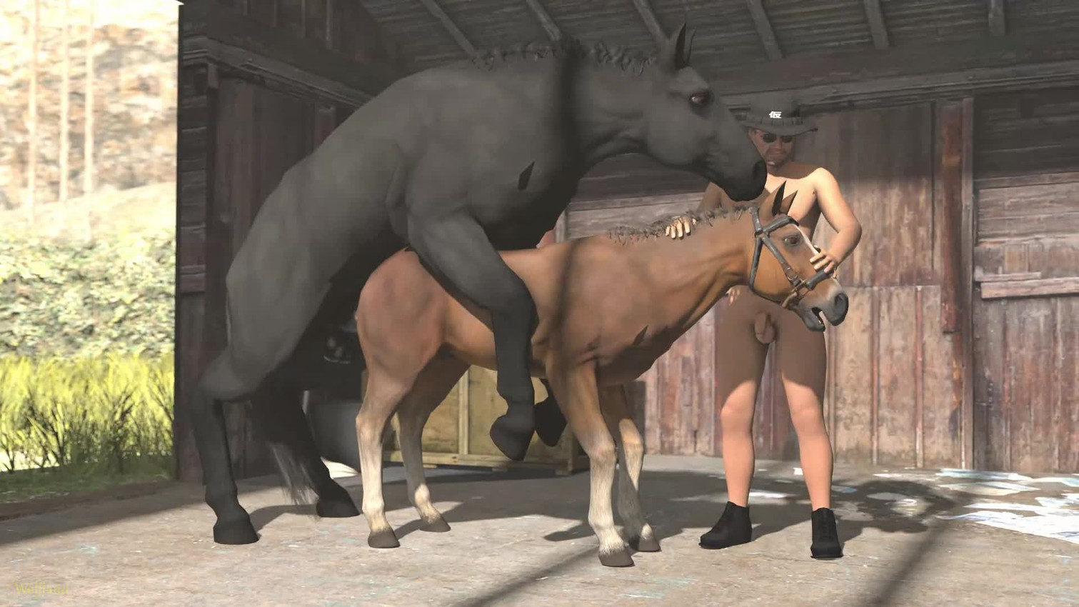 horse cum mating 