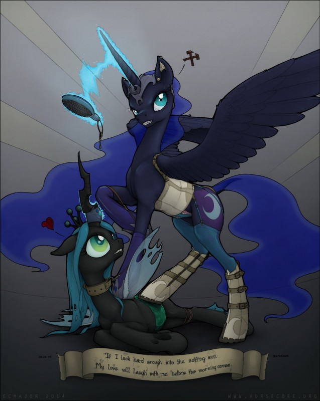 nightmare moon and queen chrysalis (friendship is magic and etc) created by ecmajor