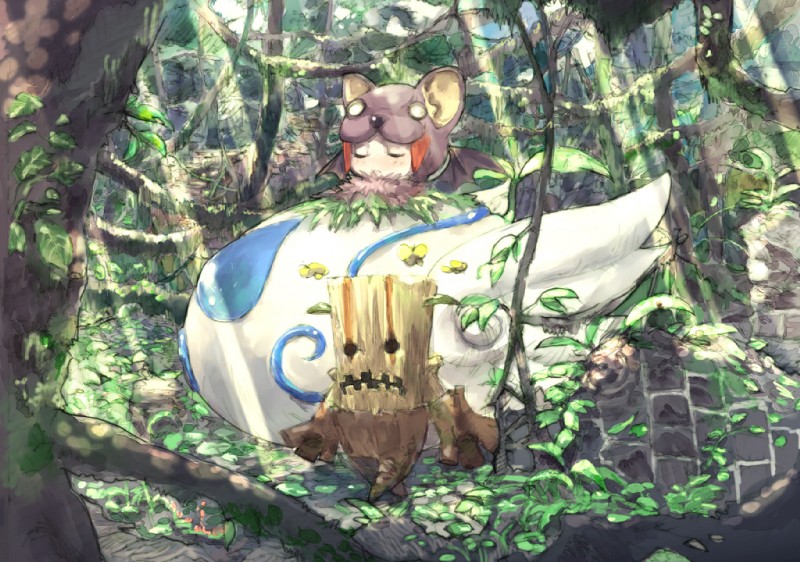 detailed_background duo female forest nature outside plant tree vehicle wood unknown_artist disgaea makai_kingdom nippon_ichi_software deathsaber animal_humanoid canid canid_humanoid canine canine_humanoid canis demon dog_humanoid domestic_dog elemental_creature flora_fauna humanoid mammal mammal_humanoid