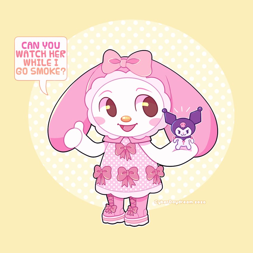 kuromi and my melody (onegai my melody and etc) created by chotpot