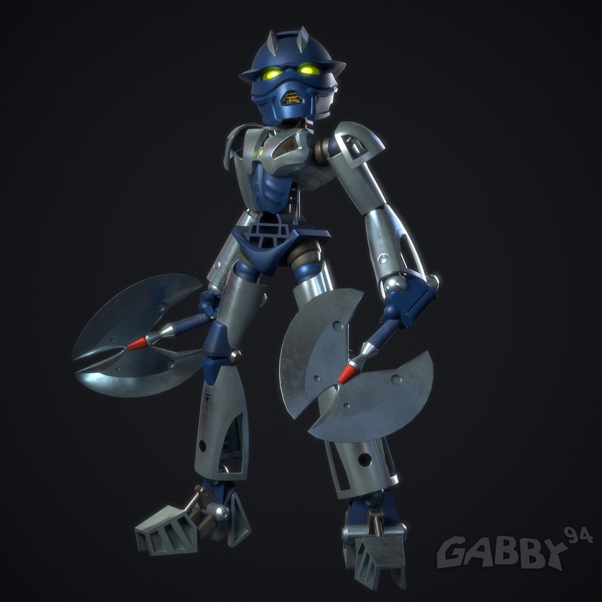 armor axe blue_body female glowing glowing_eyes gradient_background green_eyes grey_body looking_at_viewer machine mask not_furry simple_background solo gabby94 bionicle lego gali biomechanical humanoid robot robot_humanoid toa 1:1 3d_(artwork) better_version_at_paywall blender_(artwork) digital_media_(artwork) hi_res