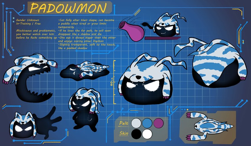 fan character and padowmon (bandai namco and etc) created by elechtronshock