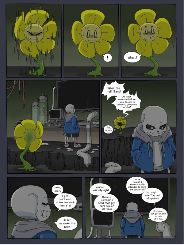 flowey the flower and sans (undertale (series) and etc) created by taggen96 (artist)