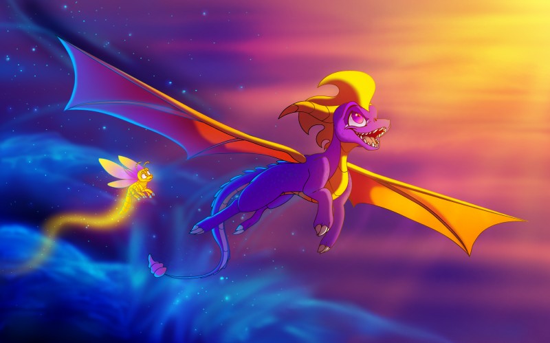 sparx and spyro (european mythology and etc) created by plaguedogs123